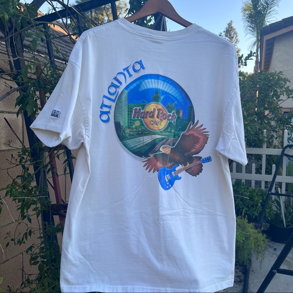 Vintage 90s Hard Rock Cafe Atlanta Hawk Graphic T-Shirt
